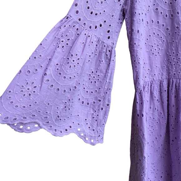Mustard Seed Boho Lavender Eyelet Dress Size Small - Picture 3 of 5